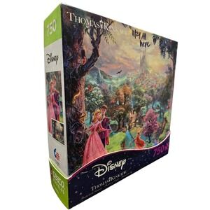 DISNEY Aurora Sleeping Beauty Thomas Kinkade 750 Piece Jigsaw Puzzle Made in USA